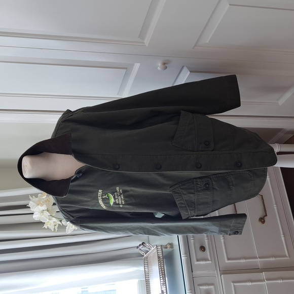 Orvis Mens Olive Green‎ Insulated/Quilted Lined Utility Coat Corduroy Collar S-L